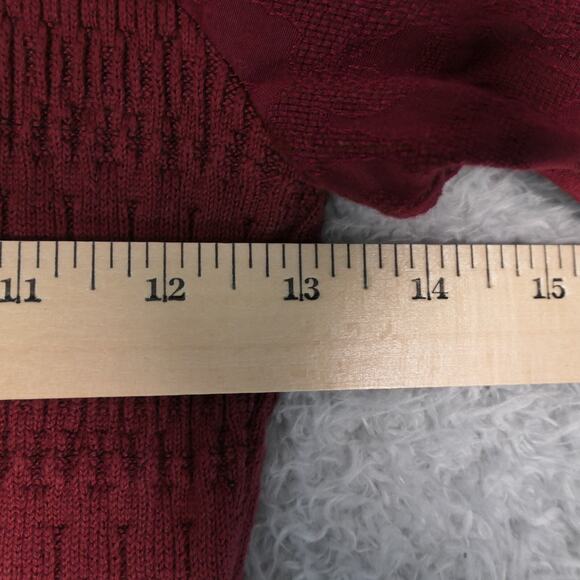 Anthropologie Midi Sweater Dress Womens XS Maroon Stretchy Mermaid Puff Sleeve - Picture 8 of 15